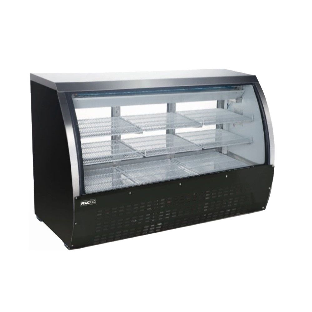 PeakCold Stainless Steel Curved Glass Deli Case – 64″