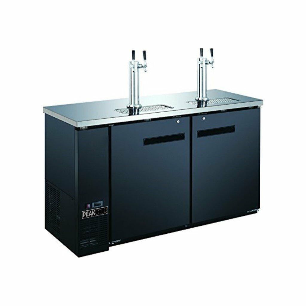 PeakCold 2 Door 4 Tap Kegerator - 60"