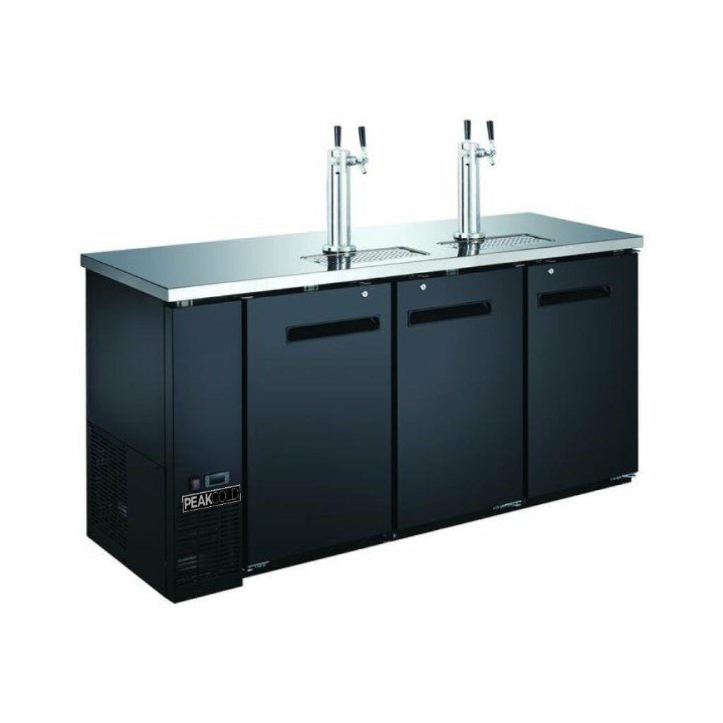 PeakCold 3-Door 4 Tap Beer Dispenser - Kegerator - 72"
