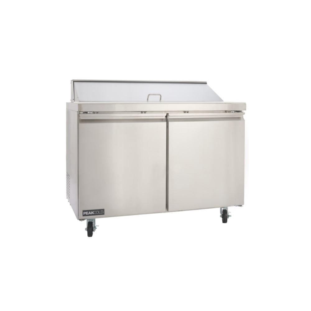 PeakCold Stainless Steel Refrigerated Prep Table - 48"