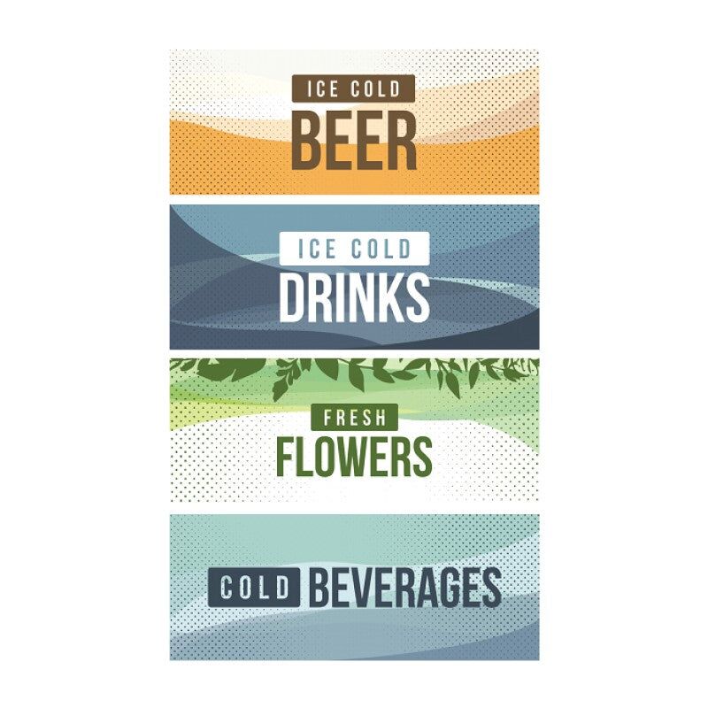 Vinyl Canopy Decal for Single Door Display Cooler - Samples